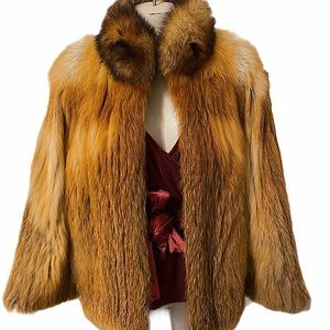 CHRISTMAS SALE HP 100% Fluffy Red Fox fur coat